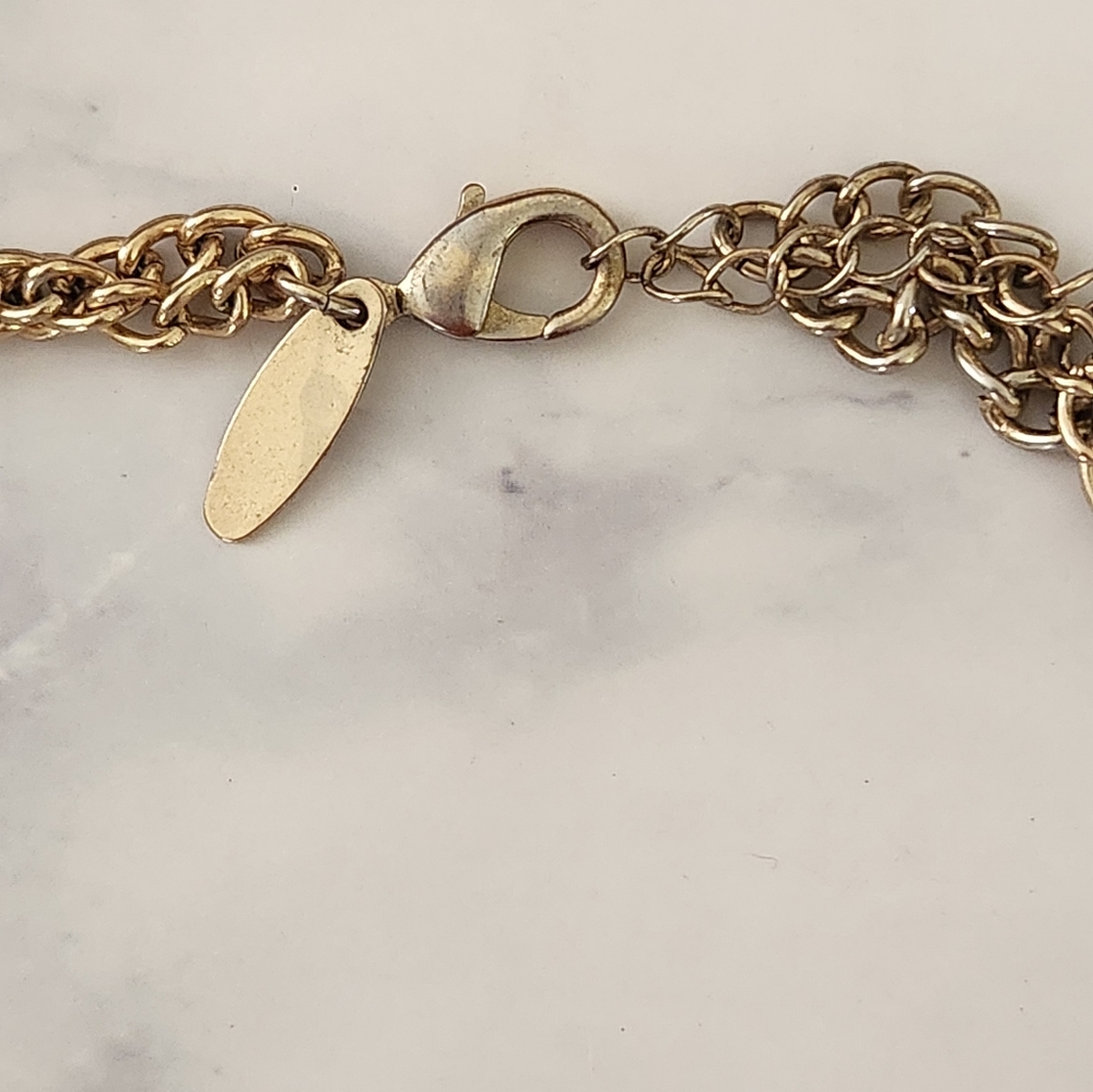 NY Collection Red Gold Rhinestone Tassle Necklace - Picture 8 of 10